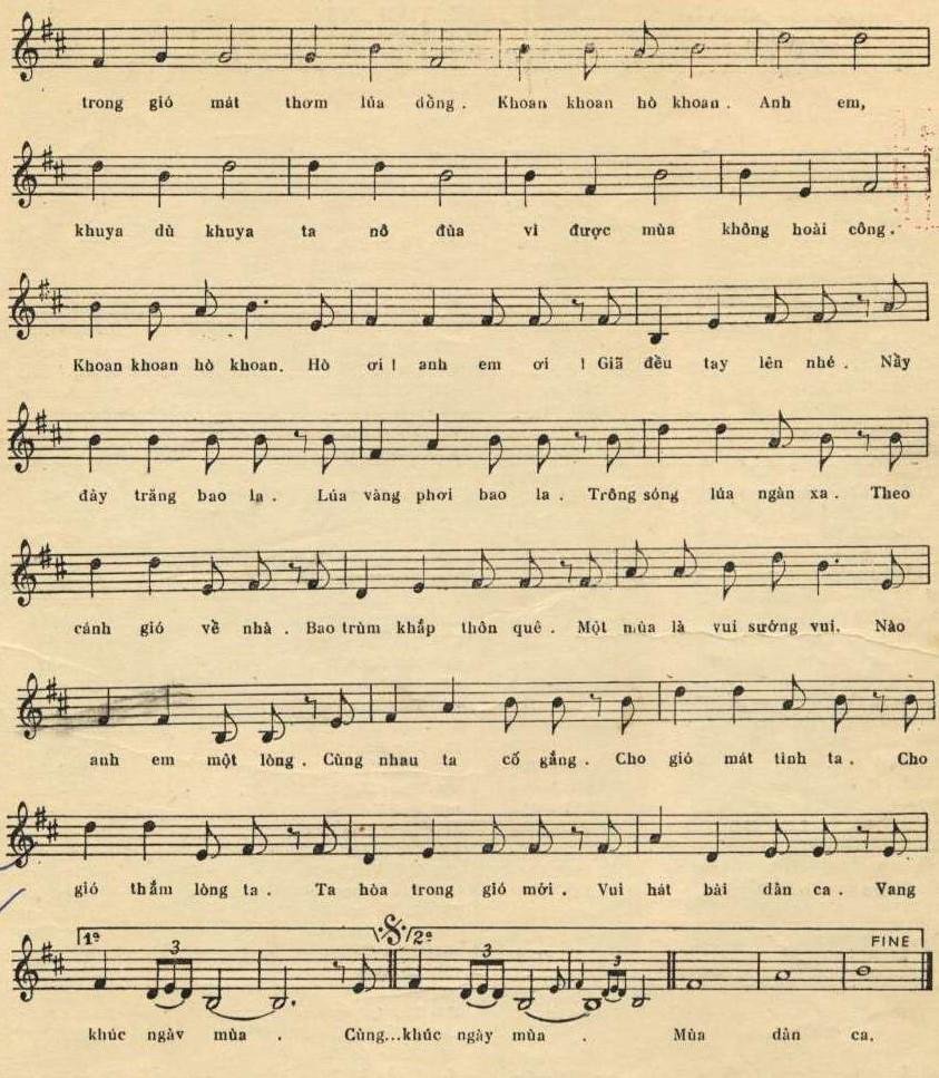 Sheet nhạc Mùa Gặt Mới 2